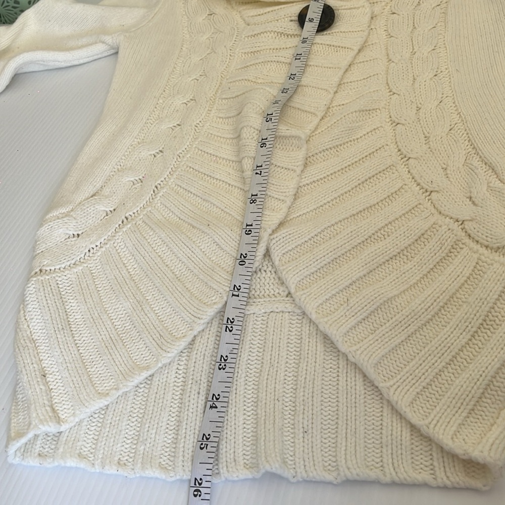 PINK  ROSE Ruffle Sweater Cardigan COLOR IVORY SIZE‎ Small - Picture 11 of 12